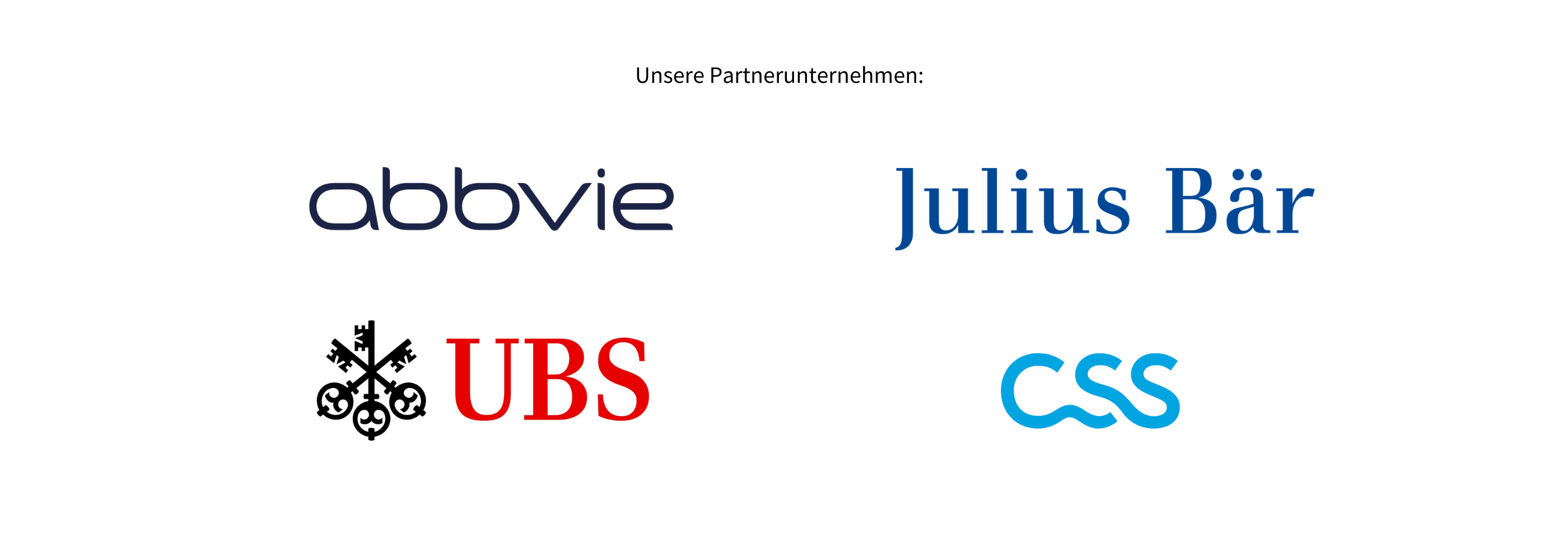AbbVie, Julius Bär, UBS, CSS -Logos